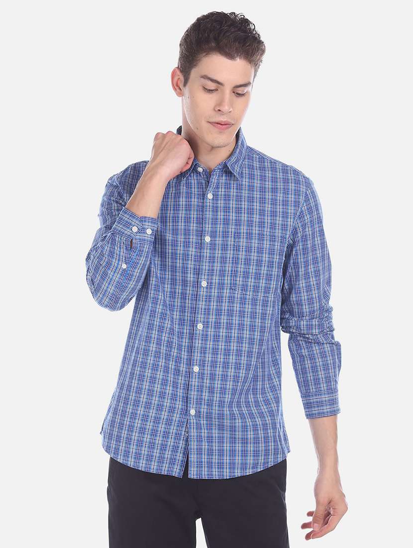 men cotton long sleeve casual shirt