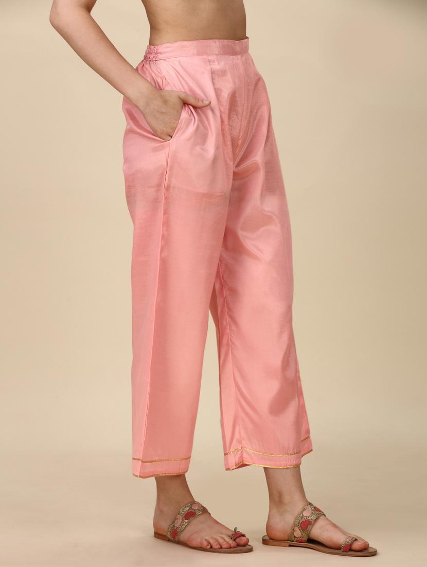 zari work peach kurta pant and dupatta set - 20420834 - Standard Image - 2