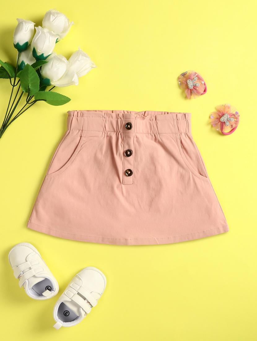 beige solid a-line skirt