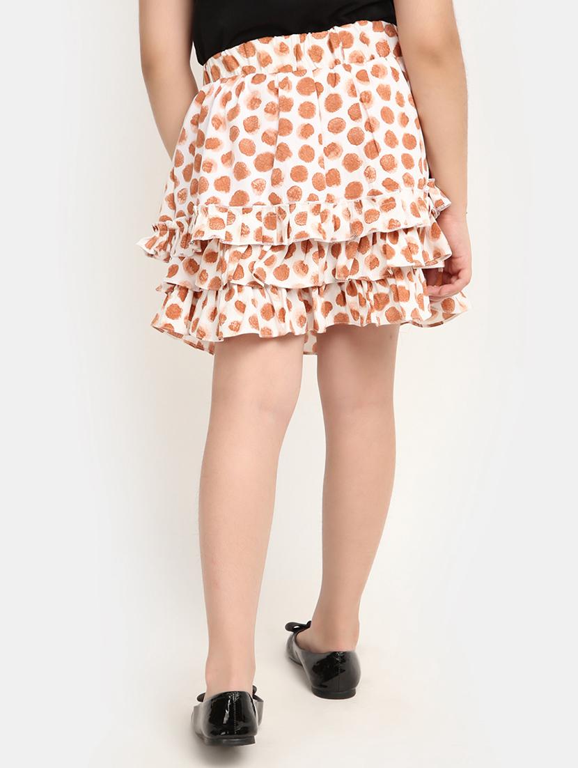 white polka dots flared skirt - 20420948 - Standard Image - 2