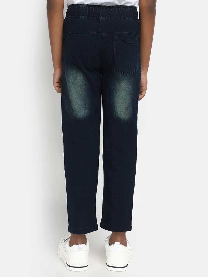 boys blue typography denim  jeans - 20421109 -  Standard Image - 2