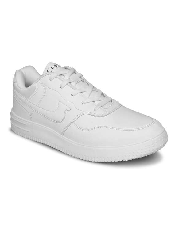 men solid white lace up sneaker - 20422280 -  Zoom Image - 0