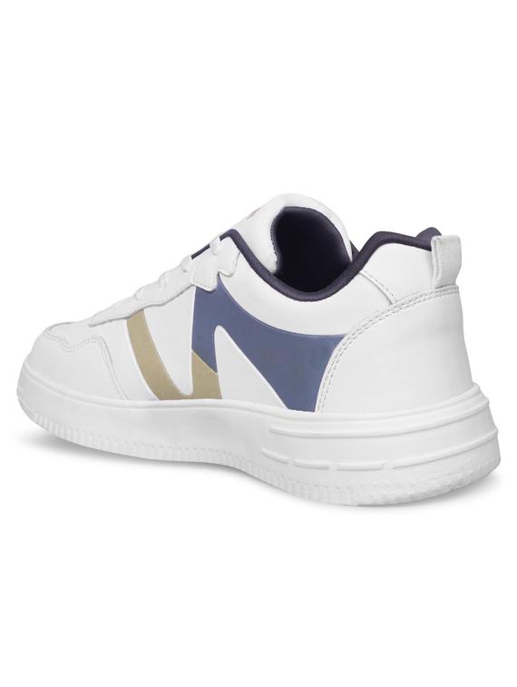 men printed white lace up sneaker - 20422301 - Standard Image - 2