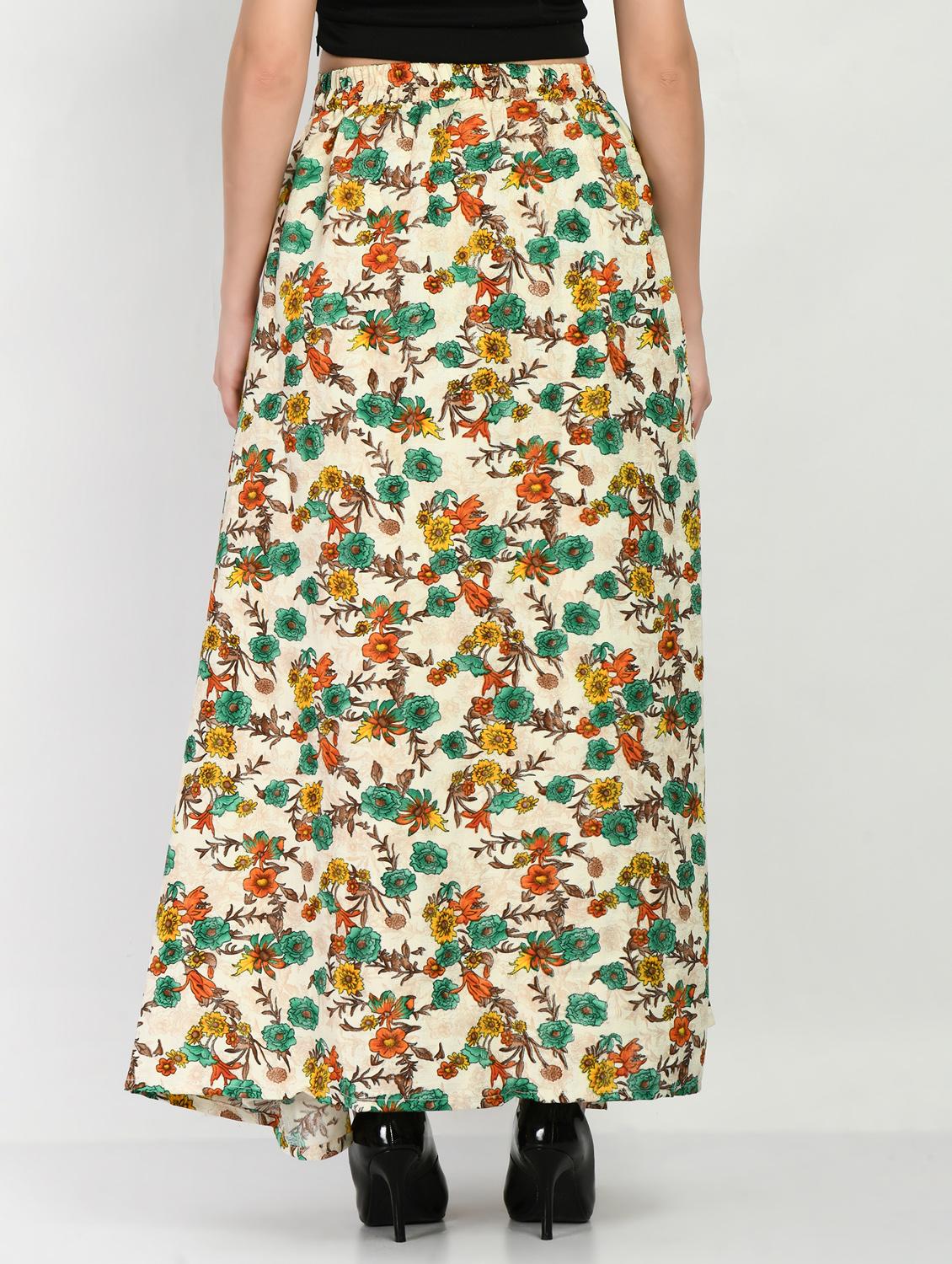 multi colored floral printed long skirt - 20422410 - Standard Image - 2