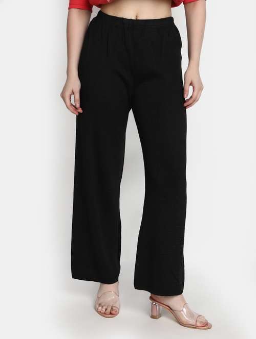 women solid flat front chinos trouser - 20422561 -  Standard Image - 0