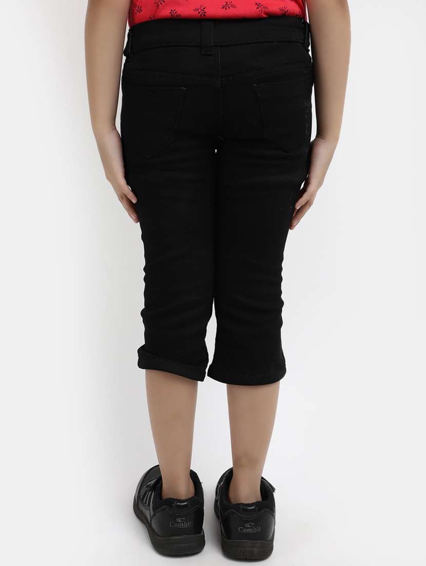 girls denim three-fourth - 20422701 -  Standard Image - 2