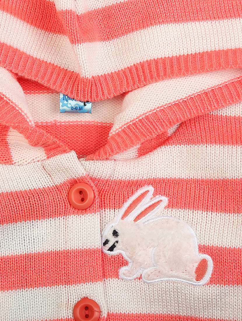 girls coral & cream regular sweater - 20422931 -  Standard Image - 2