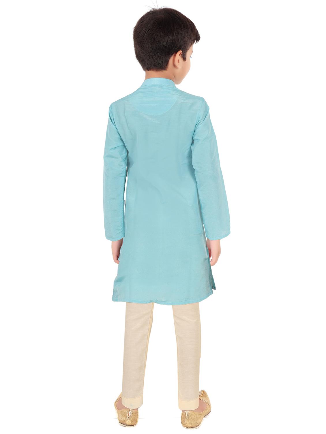 boys mandarin collar long sleeve kurta - 20424102 - Standard Image - 2