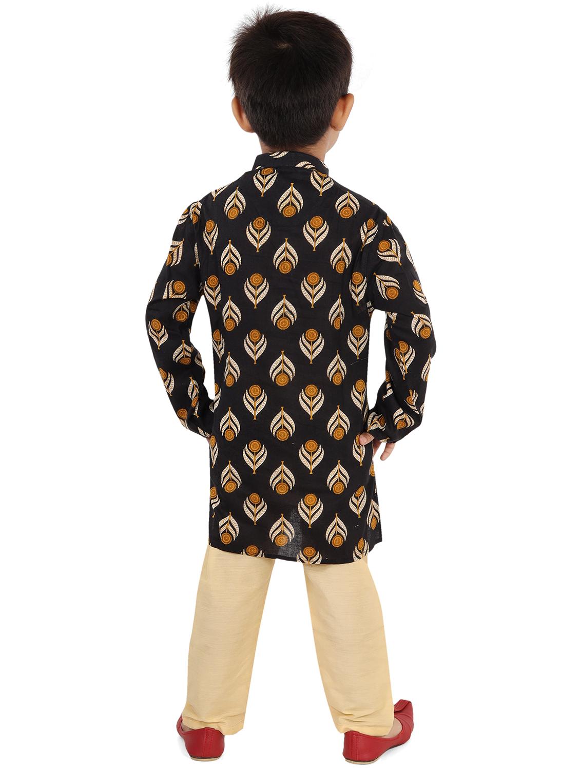 boys mandarin collar long sleeve kurta - 20424104 - Standard Image - 2
