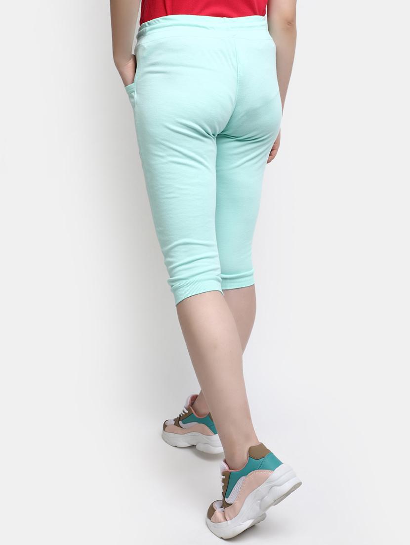 sea green cotton solid capri - 20424231 - Standard Image - 2