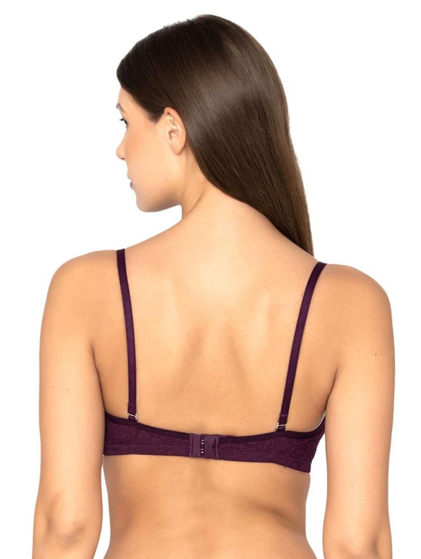 purple lace detailed full coverage regular bra - 20424360 - Standard Image - 2