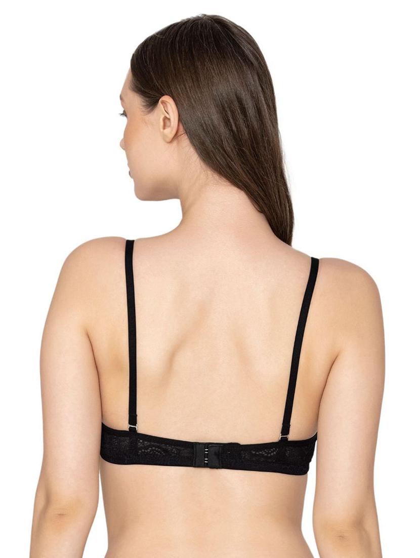 black lace detailed full coverage regular bra - 20424362 - Standard Image - 2