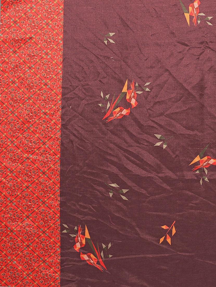women's printed brown colored saree - 20424589 - Standard Image - 7
