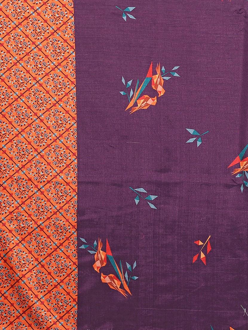 women's printed purple colored saree - 20424594 - Standard Image - 7