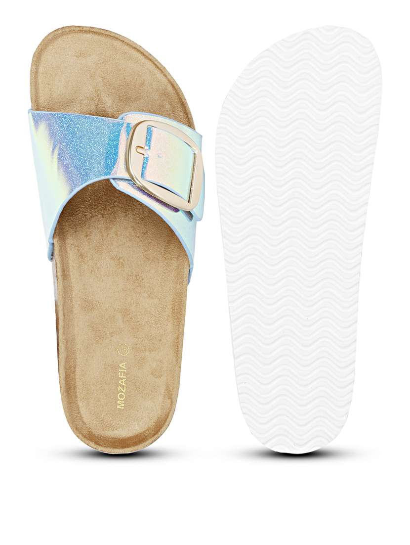 women sliver slip on flat sandal - 20425024 - Standard Image - 2