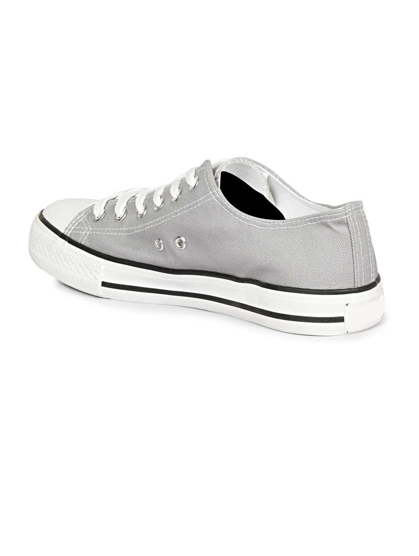 men solid grey lace up sneaker - 20425114 -  Standard Image - 2
