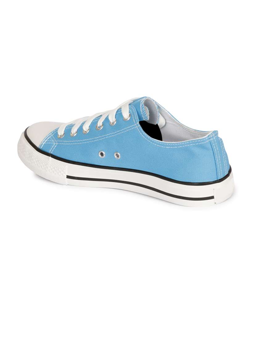 men solid blue lace up sneaker - 20425115 -  Standard Image - 2