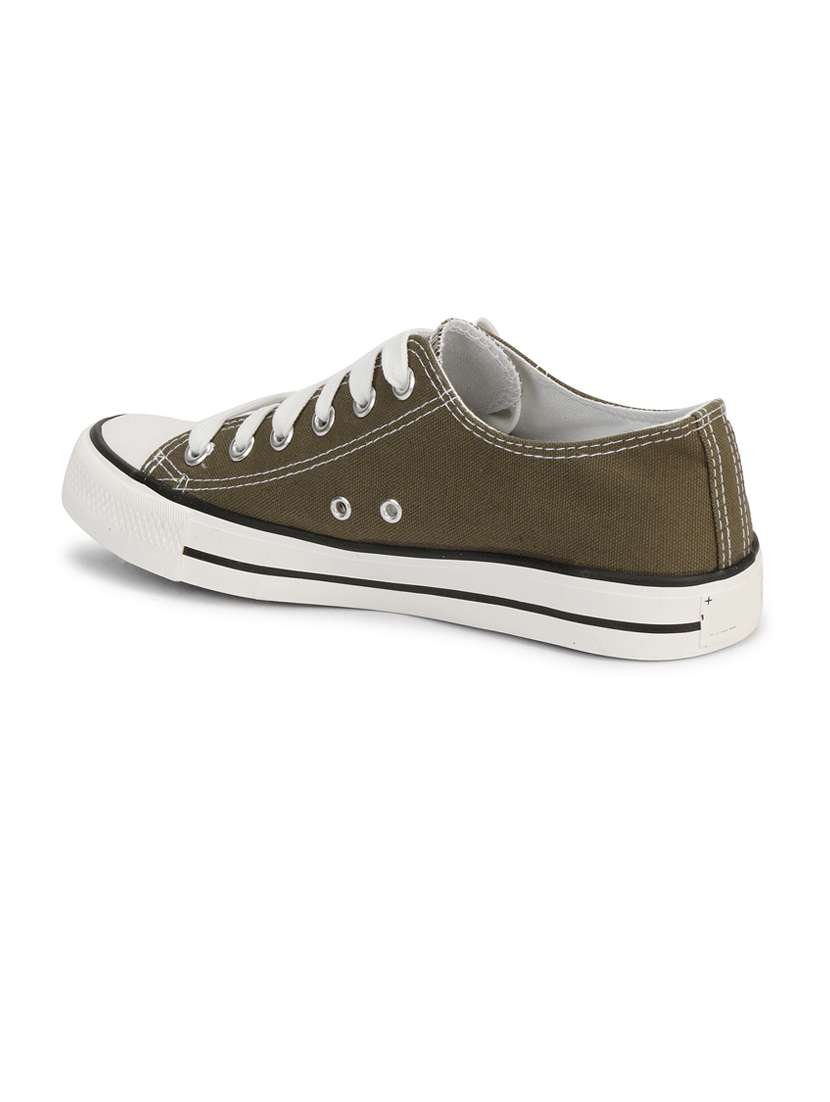 men solid olive lace up sneaker - 20425118 -  Standard Image - 2