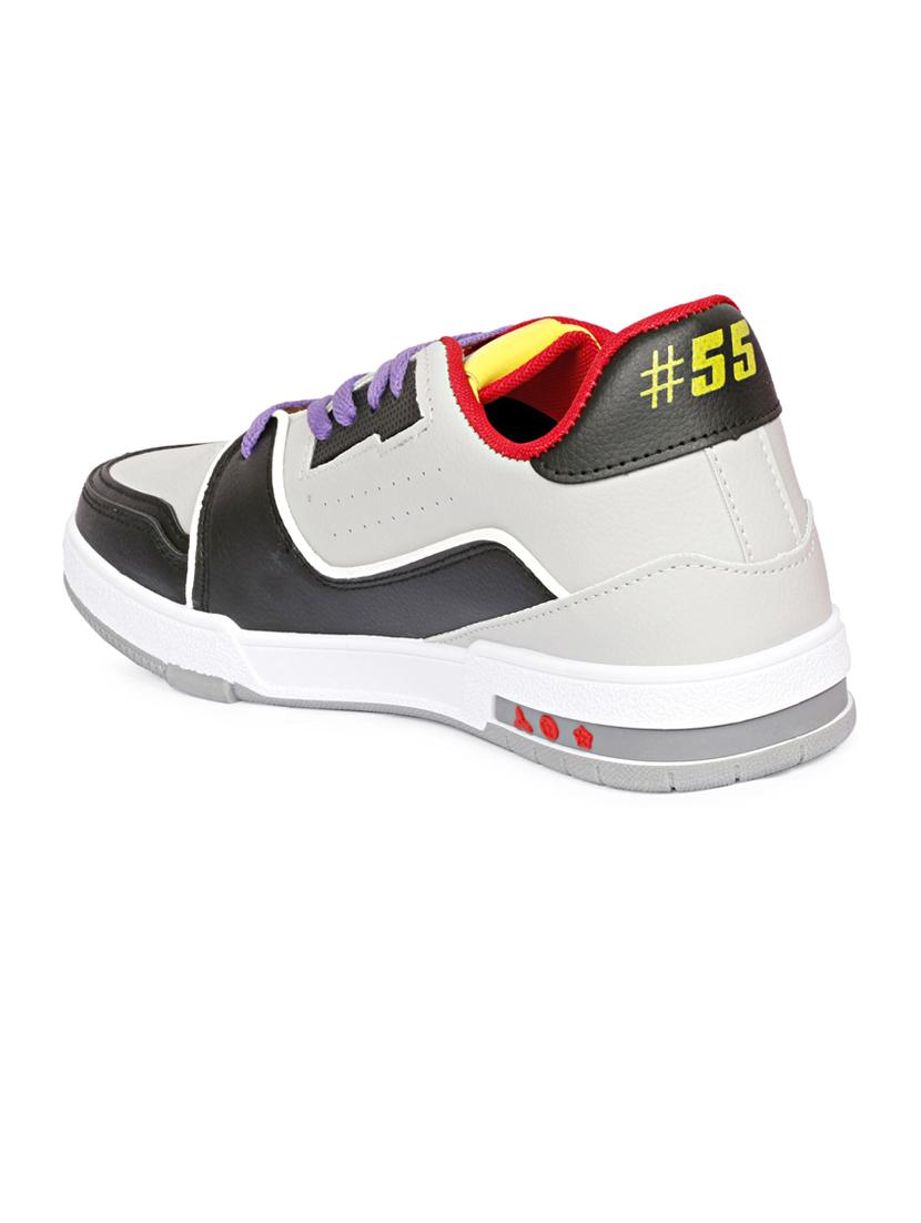 men color block grey lace up sneaker - 20425119 - Standard Image - 2