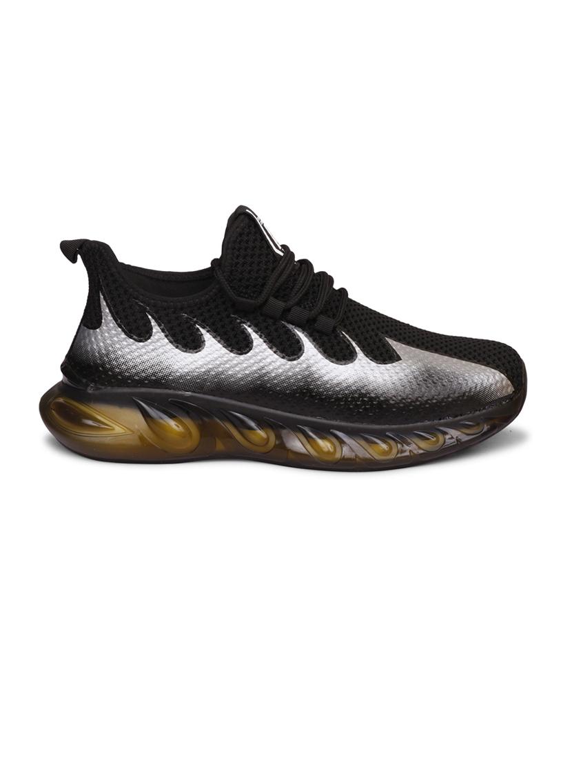 men printed black lace up sneaker - 20425156 - Standard Image - 2