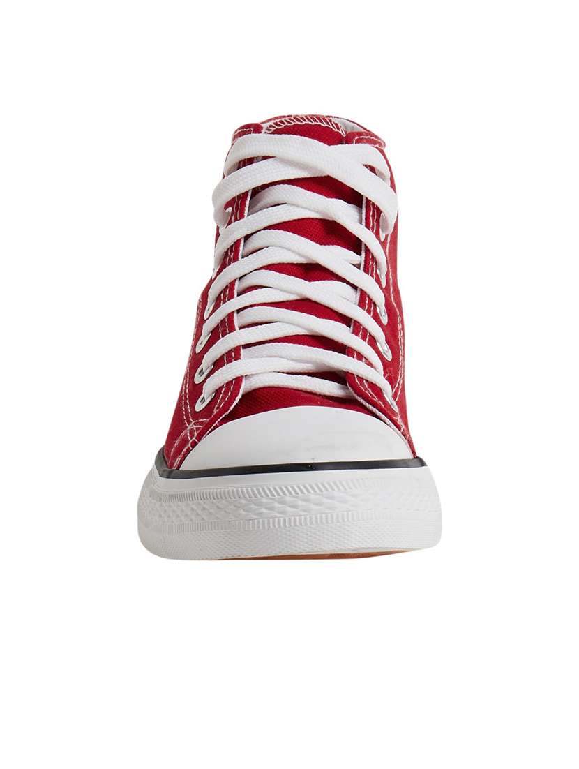 men solid red lace up sneaker - 20425228 -  Standard Image - 2