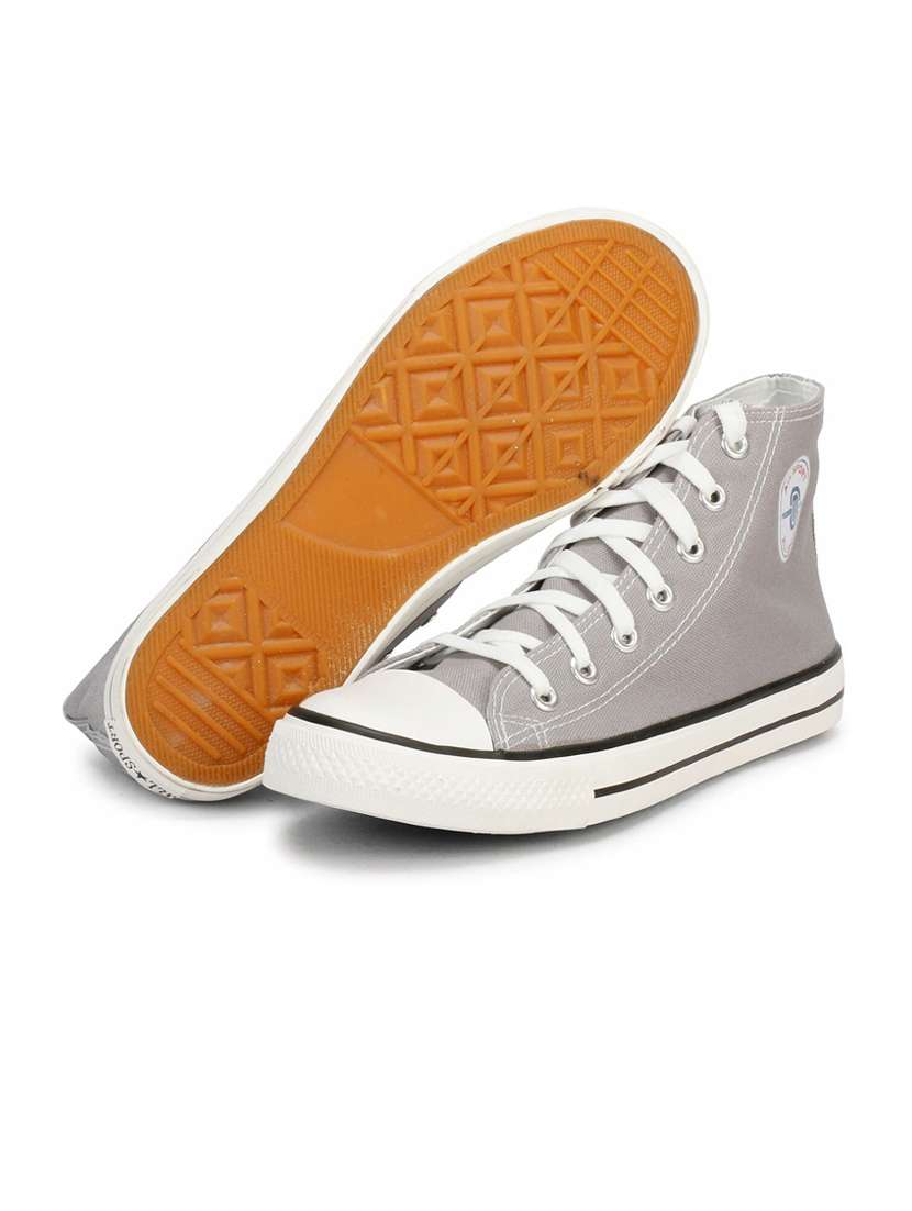 men solid grey high ankle lace up sneaker - 20425241 -  Standard Image - 2