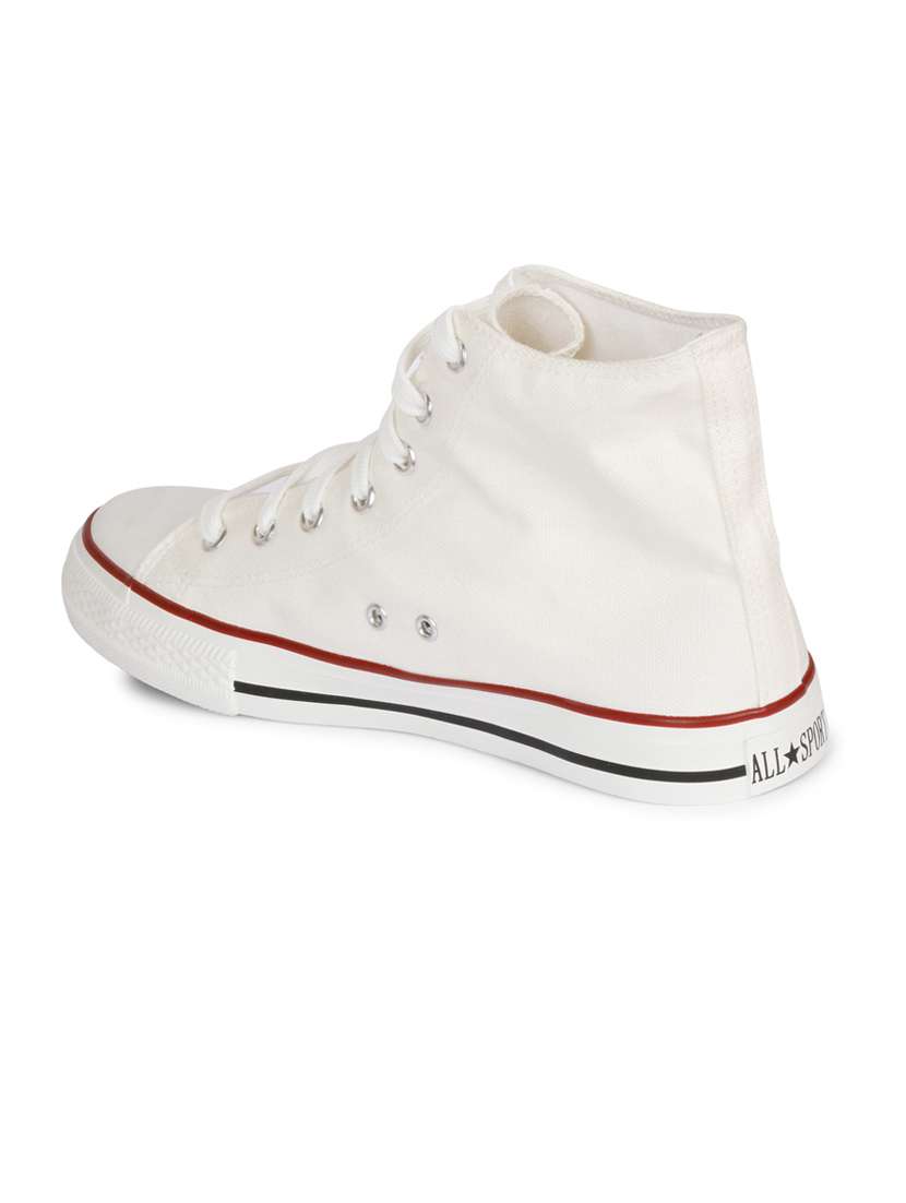 men solid white high ankle lace up sneaker - 20425243 -  Standard Image - 2