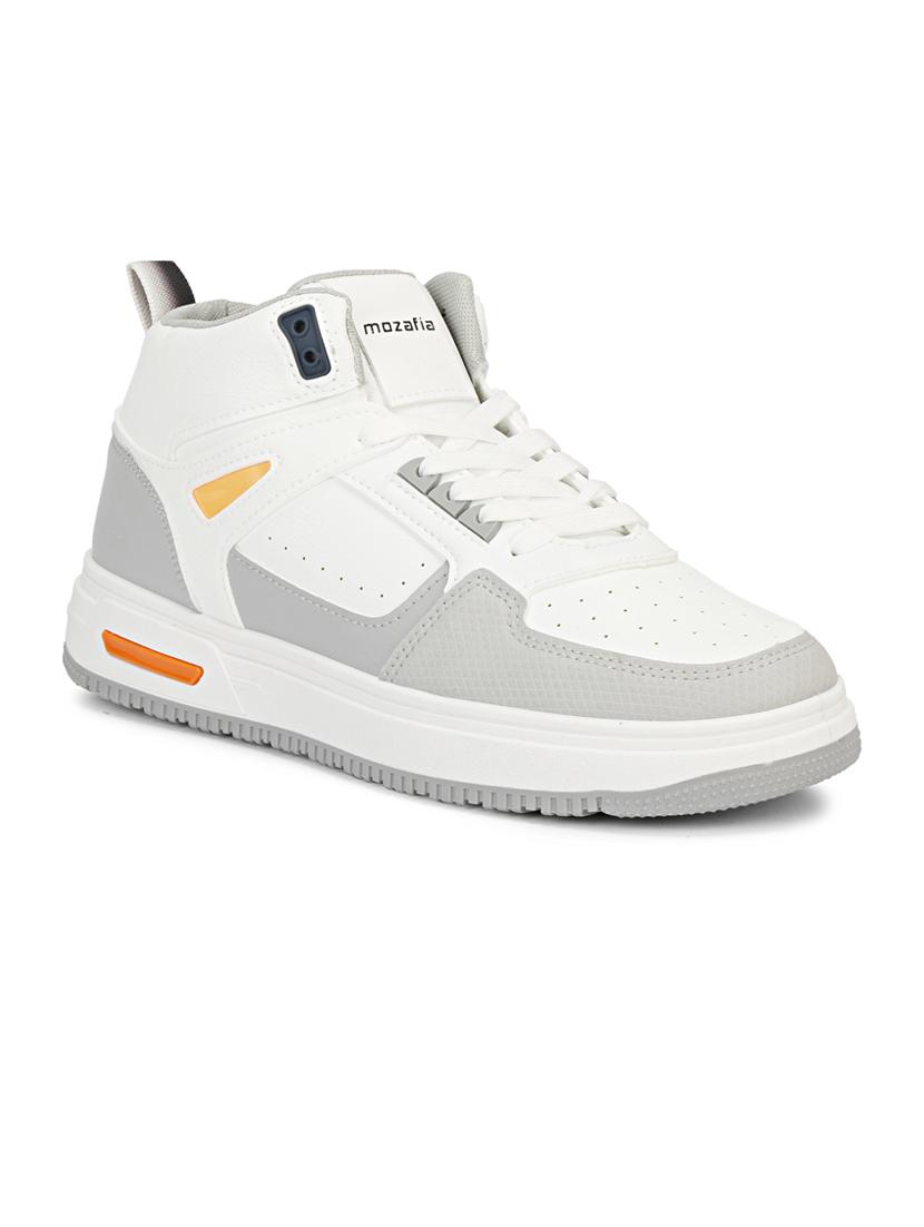 men color block white high ankle lace up sneaker - 20425249 - Standard Image - 2