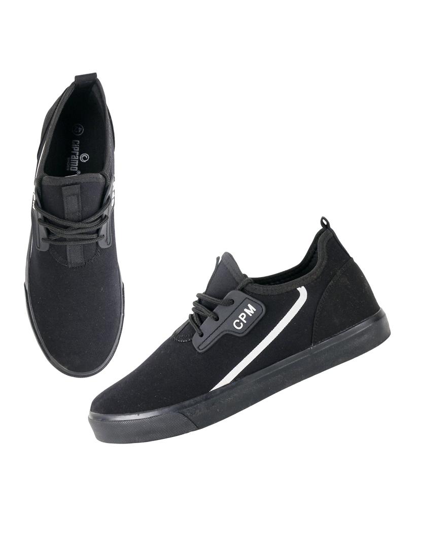 black canvas lace up sneakers - 20425422 - Standard Image - 2