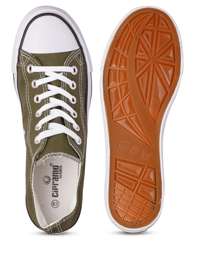 men solid olive lace up sneaker - 20425462 - Standard Image - 2