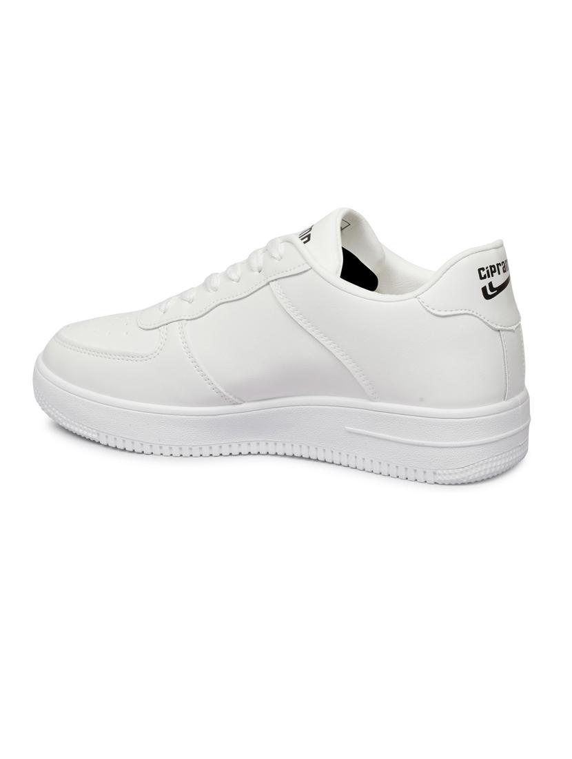 men solid white lace up sneaker - 20425505 - Standard Image - 2