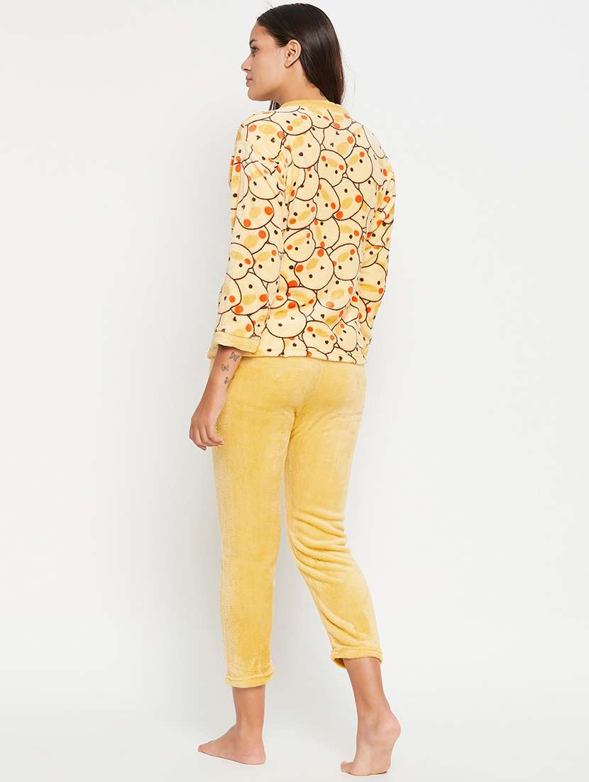 yellow wool pyjama nightwear set - 20425537 -  Standard Image - 2