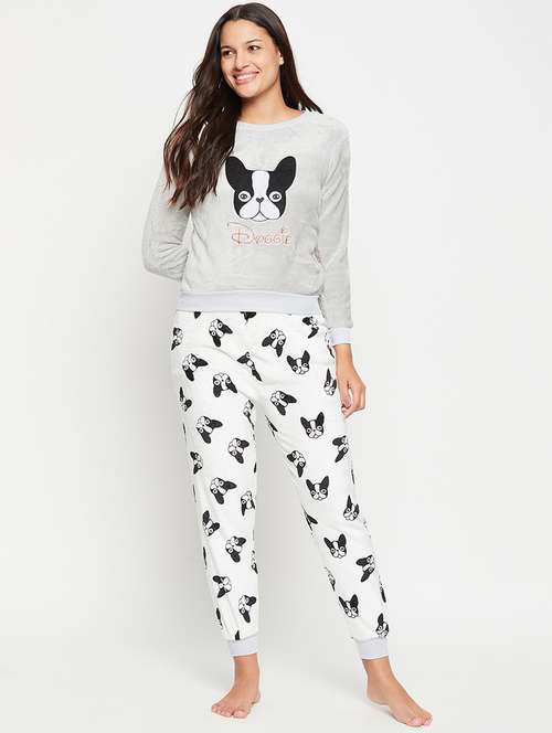 grey wool pyjama nightwear set - 20425541 -  Standard Image - 0