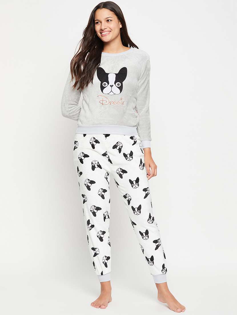 grey wool pyjama nightwear set