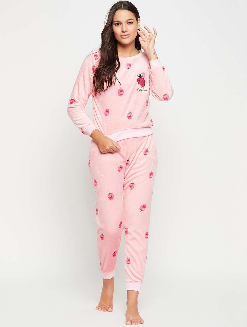 pink wool pyjama nightwear set