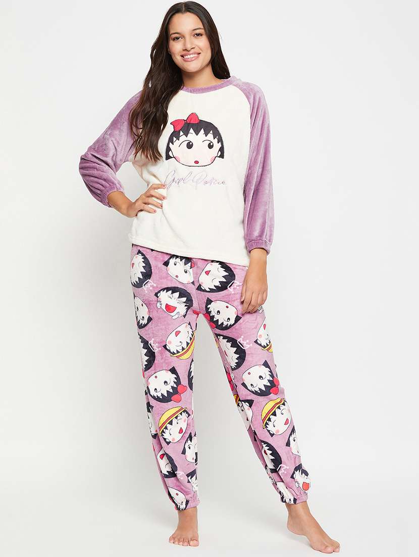 purple wool pyjama nightwear set