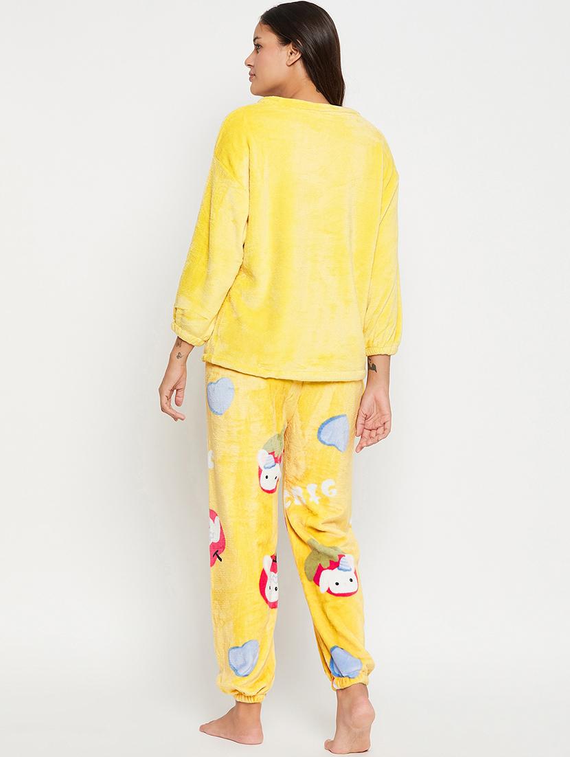 yellow quirky print pyjama nightwear set - 20425555 - Standard Image - 2