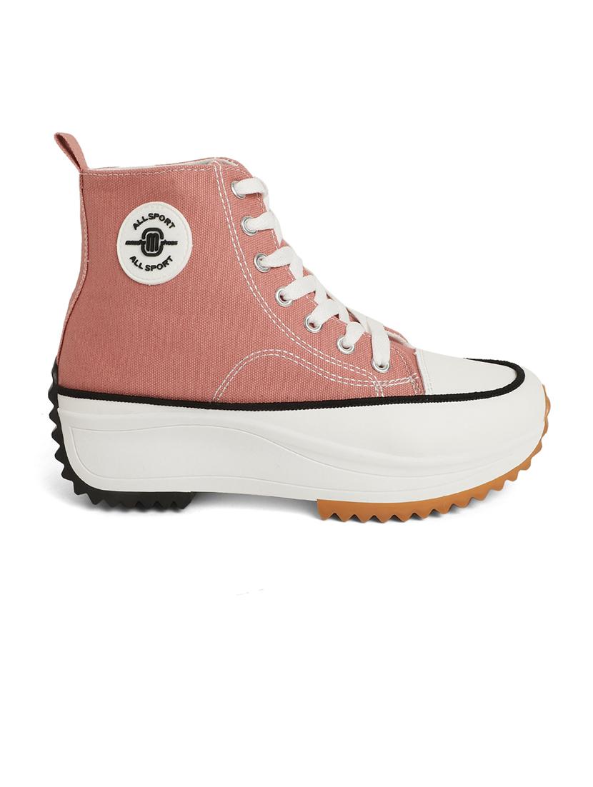 pink canvas laceup sneakers - 20425600 - Standard Image - 2
