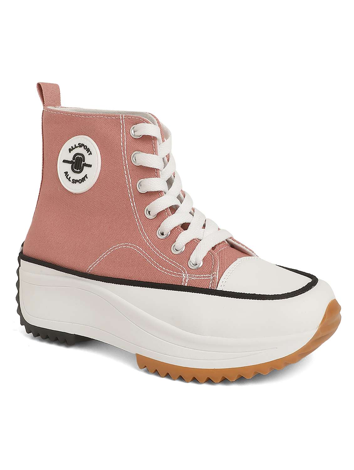 pink canvas laceup sneakers - 20425600 -  Standard Image - 2