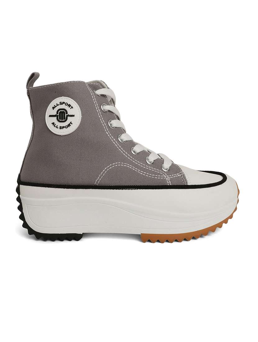 grey canvas laceup sneakers - 20425603 - Standard Image - 2