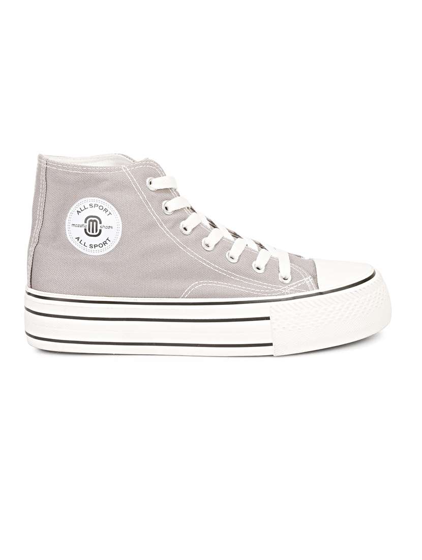 grey high ankle lace-up sneaker - 20425615 - Standard Image - 2