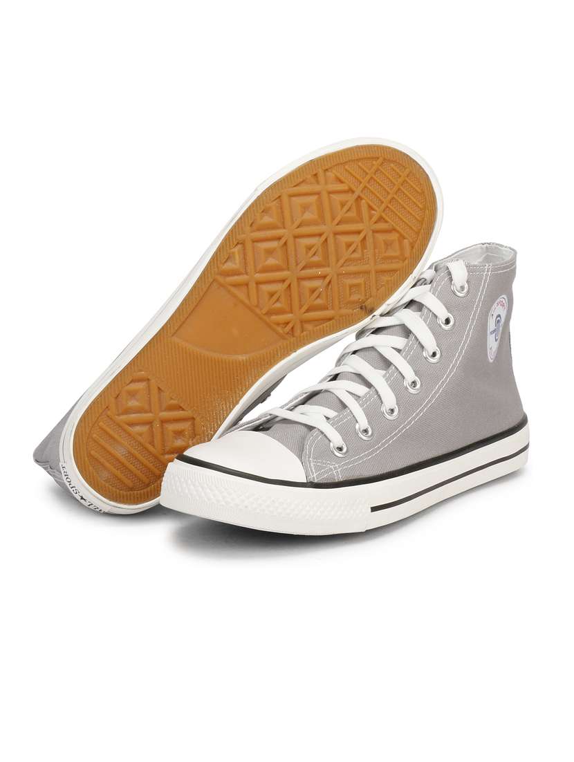 grey canvas laceup sneakers - 20425646 -  Standard Image - 2
