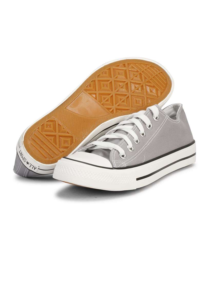 grey canvas laceup sneakers - 20425649 -  Standard Image - 2