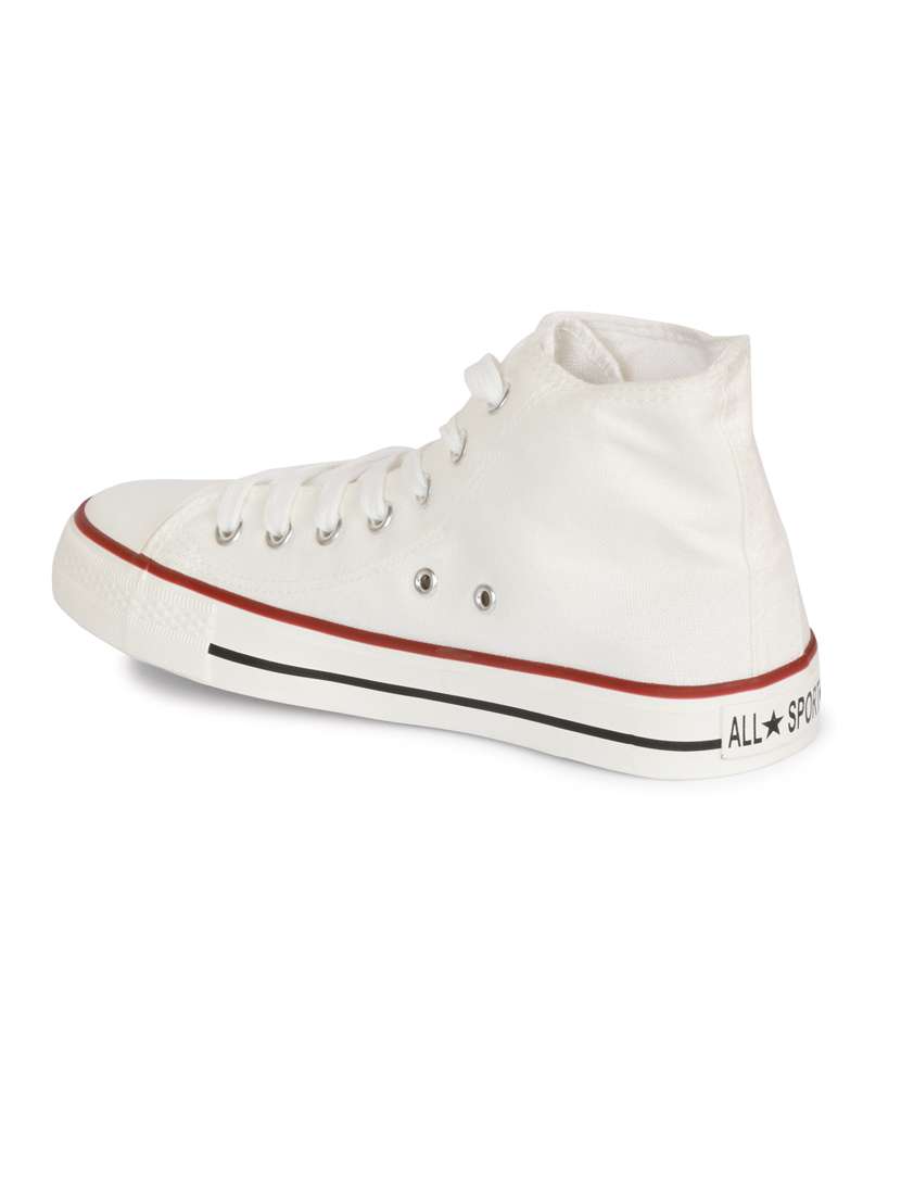 white canvas laceup sneakers - 20425651 -  Standard Image - 2