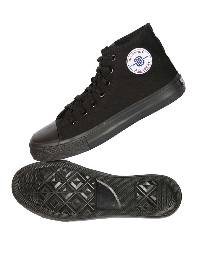 black canvas laceup sneakers - 20425653 -  Standard Image - 2