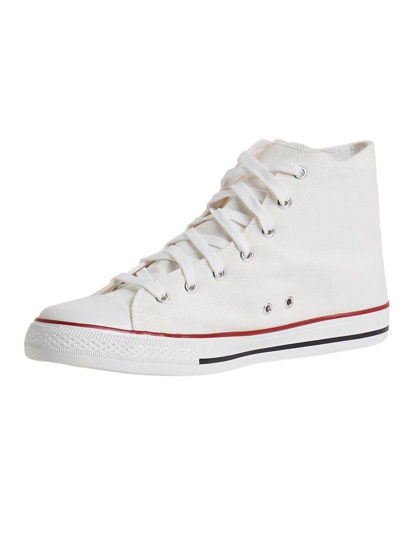 white canvas laceup sneakers - 20425654 - Standard Image - 2