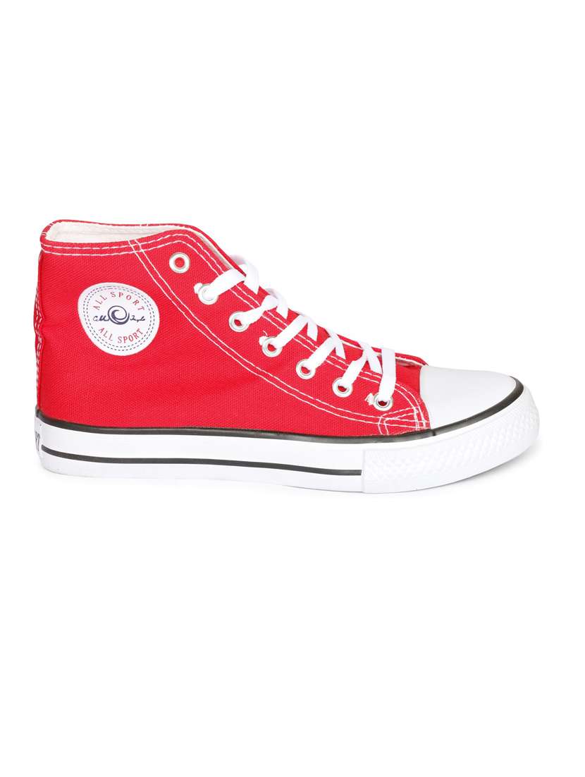 red canvas laceup sneakers - 20425656 -  Standard Image - 2
