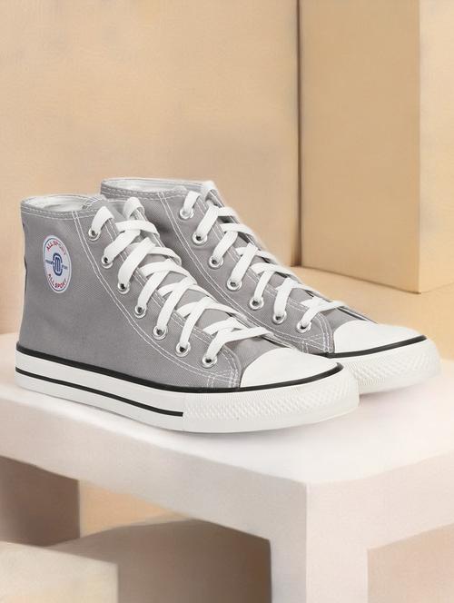 grey canvas laceup sneakers - 20425658 -  Standard Image - 0