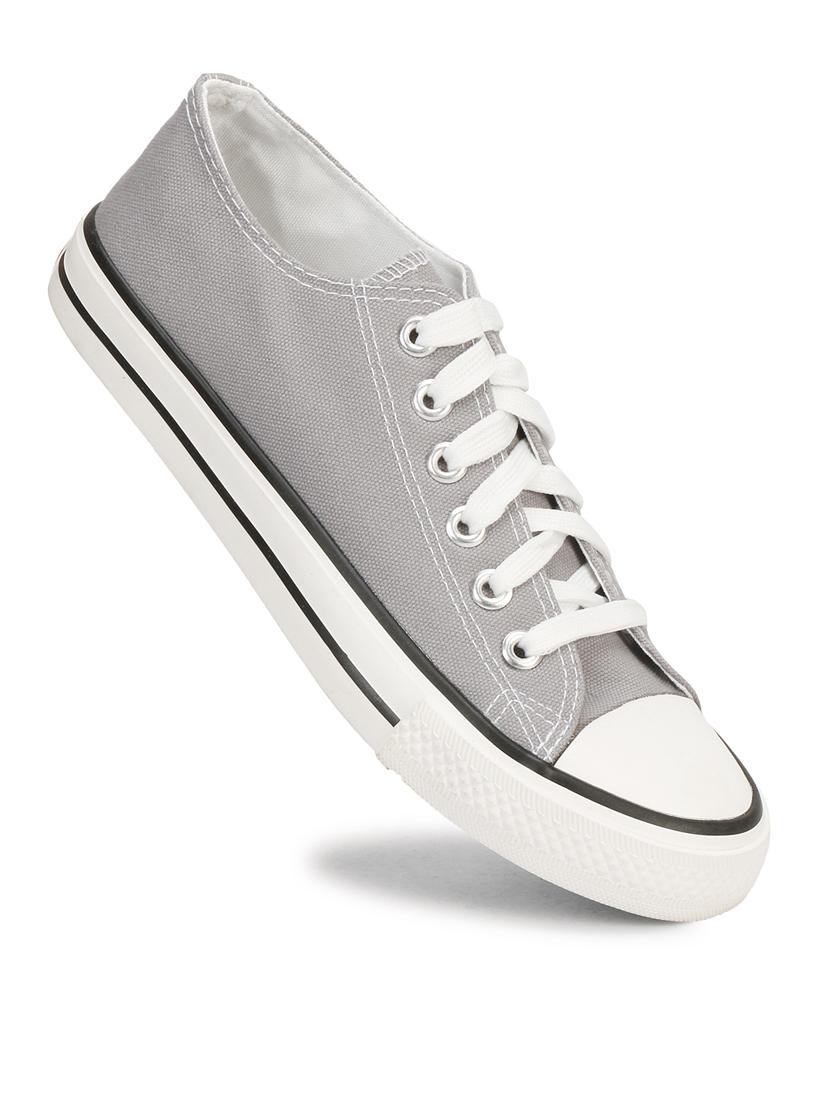 grey canvas laceup sneakers - 20425661 - Standard Image - 2