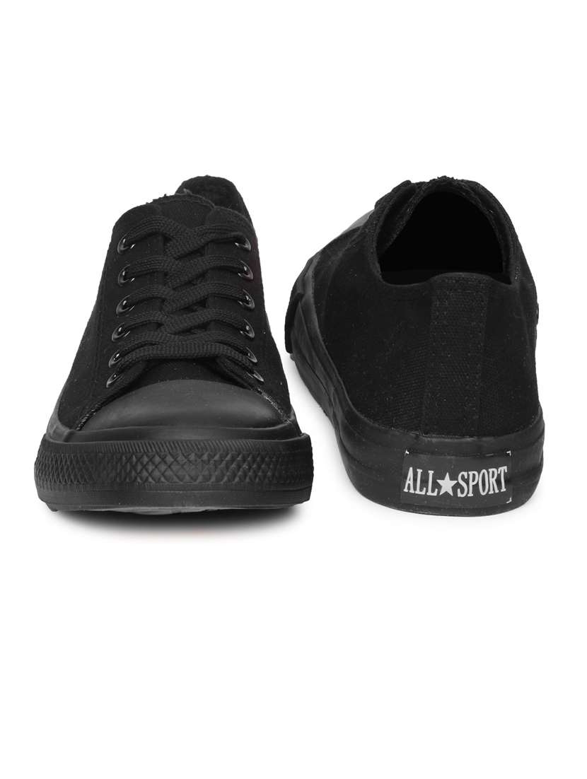 black canvas laceup sneakers - 20425665 -  Standard Image - 2